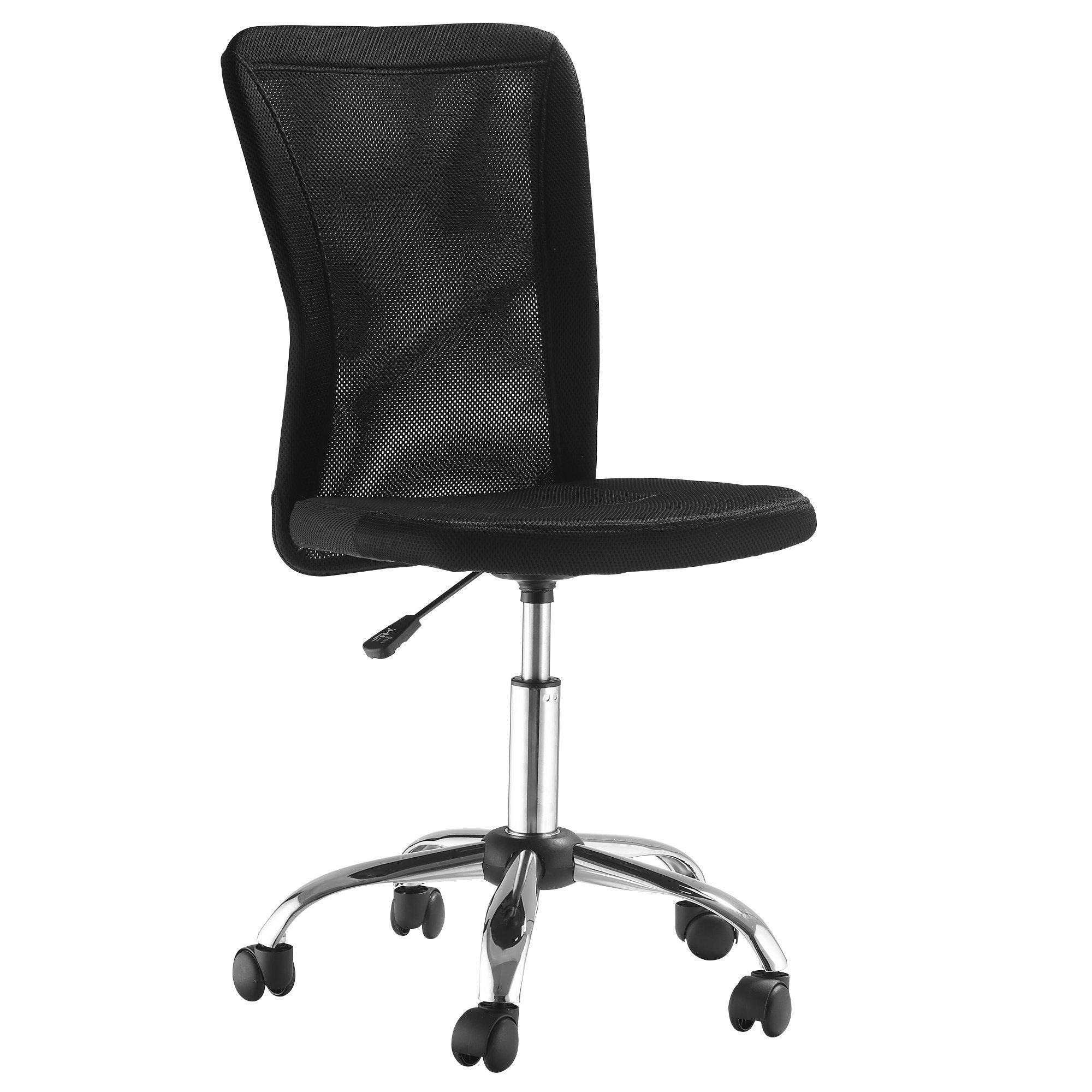 Armless Office Chair Ergonomic Padded Height Adjustable Mesh Back - image 1