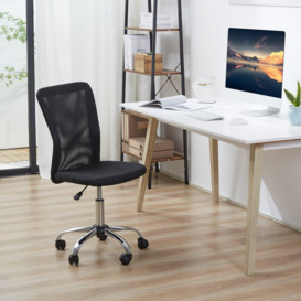Armless Office Chair Ergonomic Padded Height Adjustable Mesh Back - thumbnail 3