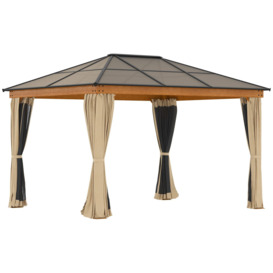 Hardtop Gazebo Polycarbonate Canopy with Nettings and Sidewalls