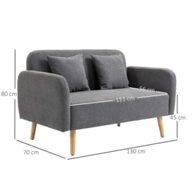 2-Seat Loveseat Sofa Chenille Fabric Upholstered Couch - thumbnail 3
