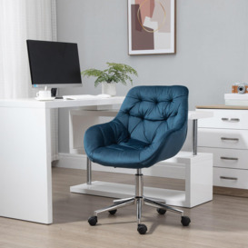 Velvet Home Office Chair Comfy Desk Chair with Adjustable Height - thumbnail 2