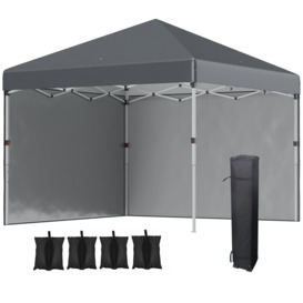 3x3 (M) Pop Up Gazebo Party Tentwith 2 Sidewalls, Weight Bags - thumbnail 1