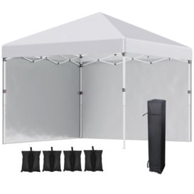 3x3 (M) Pop Up Gazebo Party Tentwith 2 Sidewalls, Weight Bags - thumbnail 1