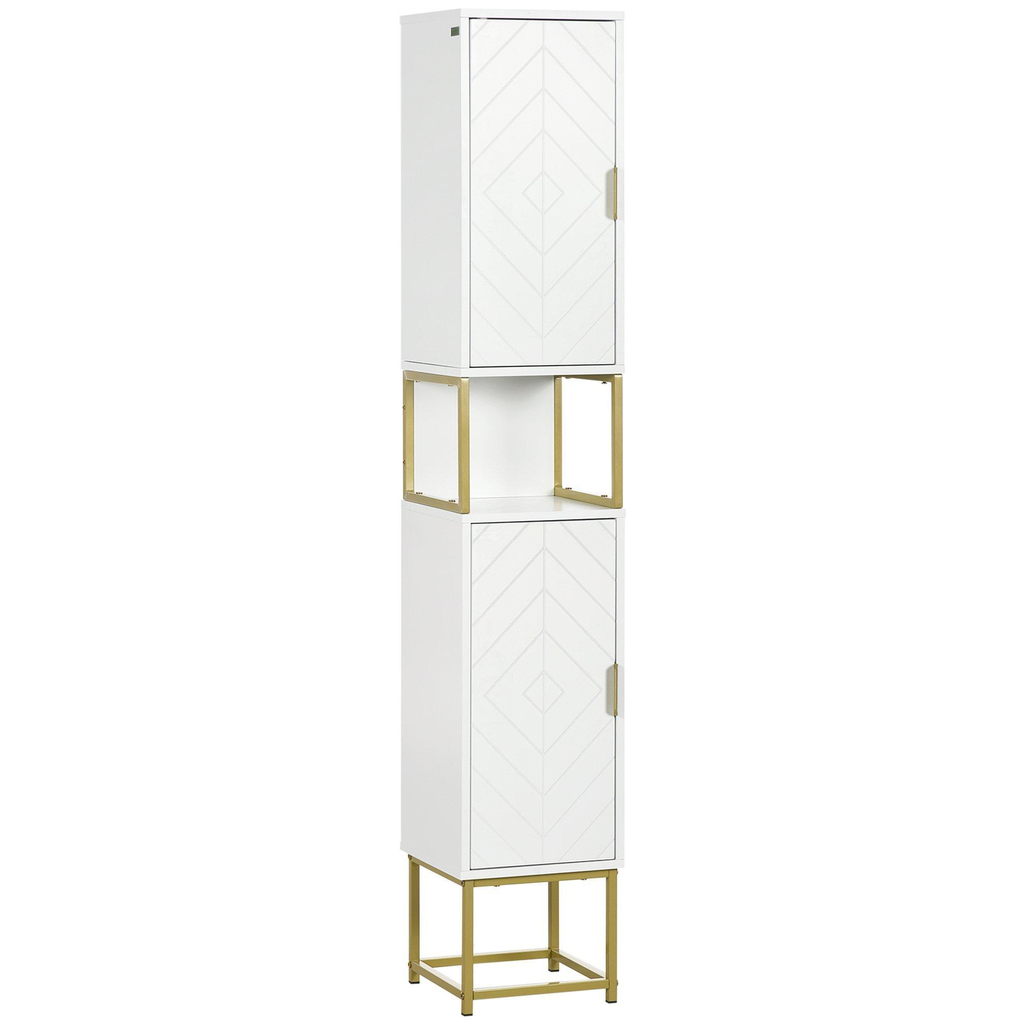 Narrow Bathroom Storage Cabinet with Open Shelf Adjustable Shelf - image 1