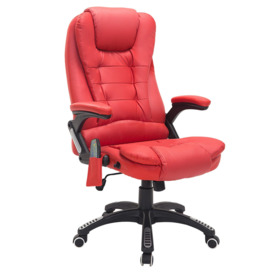 Executive Office Chair with Massage Heat PU Leather Reclining Chair