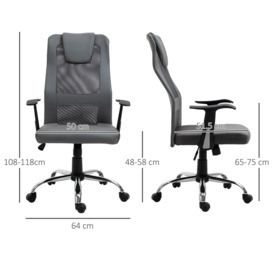 High Back Mesh Office Chair Swivel Desk Chair with Adjustable Height - thumbnail 3