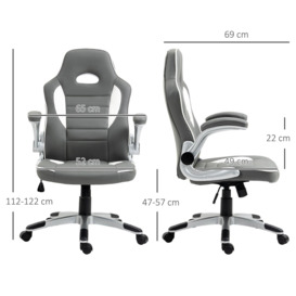 Racing Gaming Chair Height Adjustable Swivel  with Flip Up Armrests - thumbnail 3