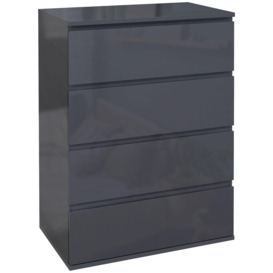 High Gloss Chest of Drawers Modern 4 Drawers Dresser for Bedroom