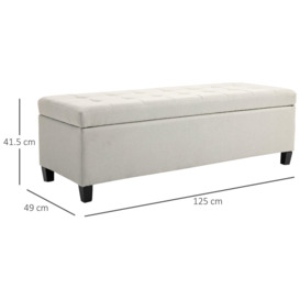 Linen Storage Ottoman Bench Padded with Tufting Hinged Lid - thumbnail 3