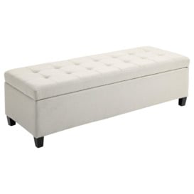 Linen Storage Ottoman Bench Padded with Tufting Hinged Lid - thumbnail 1