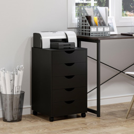 Mobile File Cabinet 5 Drawer Storage Filing Cabinet Home Office - thumbnail 3