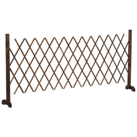 Expanding Garden Fencing Freestanding Wooden Movable Fence Trellis, Dark Brown - thumbnail 1