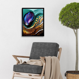 Wall Art Print Abalone Macro Fluid Water Abstract Oil Art Framed - thumbnail 2