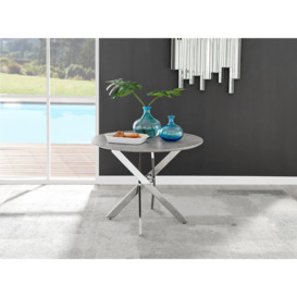 Novara 100cm Round 4-Seater Dining Table With Silver Chrome Legs - thumbnail 2