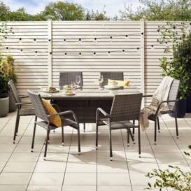 Antigua 6 Seater Rattan Outdoor Garden Dining Set, PE Rattan, 6 Seat Garden Table And Chair Set, Weather Resistant - thumbnail 3