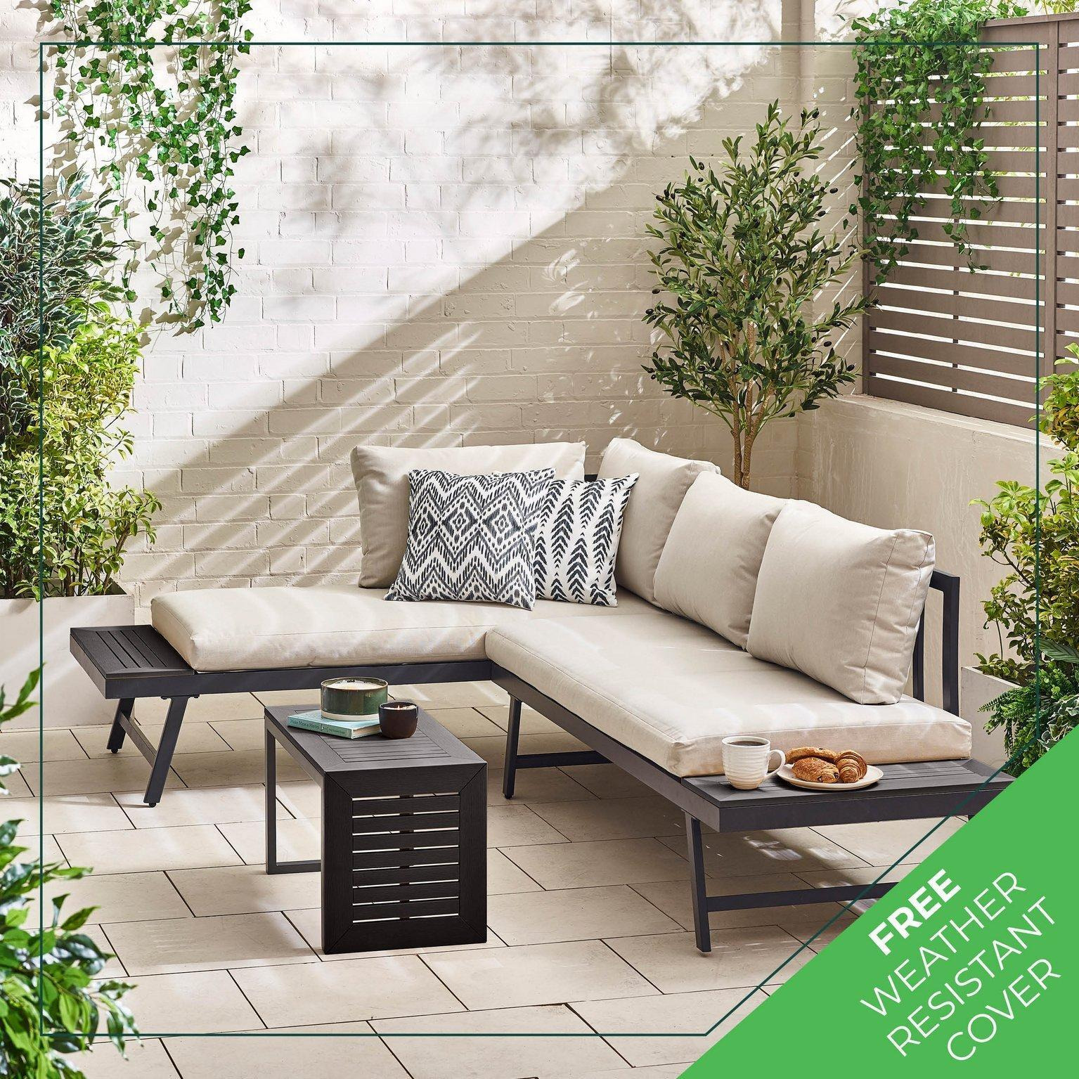 Outdoor Garden Furniture - Riviera 2 Person Modular Chaise Garden Sofa Sun Lounger - image 1