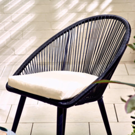 Outdoor Garden Furniture - Bora 2 Seat Black Garden Table and Chairs Bistro Set - thumbnail 3
