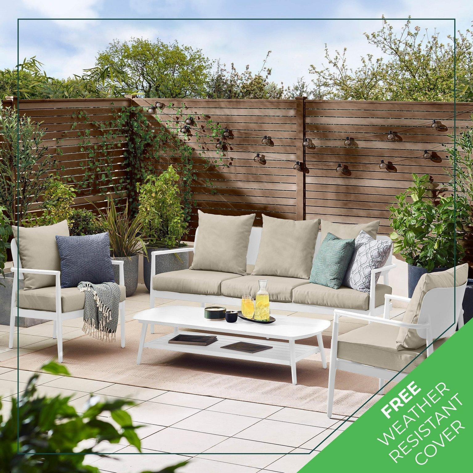 Outdoor Garden Furniture - Laguna Metal Garden Sofa Set with Cushions - image 1