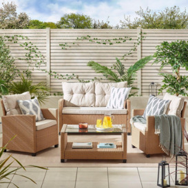 Outdoor Garden Furniture - Arizona PE Rattan 4 Seat Outdoor Garden Sofa Set - thumbnail 2