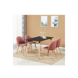 'Lucia Halo' Dining Set with a Table and Chairs Set of 4 - thumbnail 3