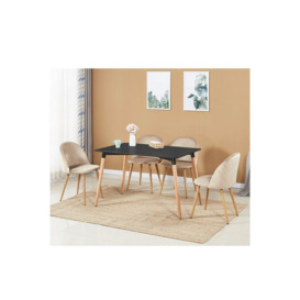 'Lucia Halo' Dining Set with a Table and Chairs Set of 4 - thumbnail 2
