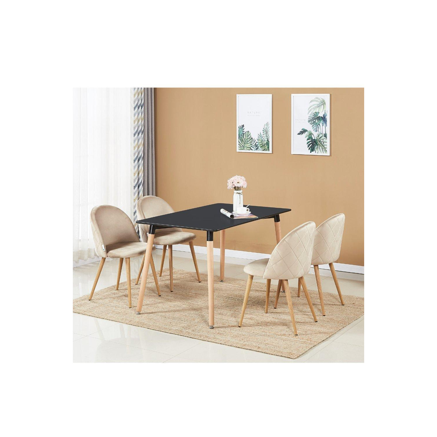'Lucia Halo' Dining Set with a Table and Chairs Set of 4 - image 1