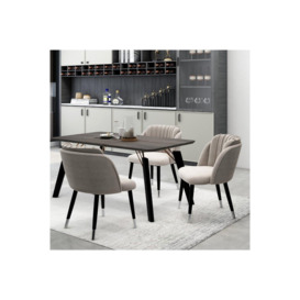 ''Milano Duke' Dining Set with an Brown Table and 6 Dining chairs - thumbnail 1