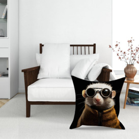 Realistic Doormouse With Glasses Floor Cushion - thumbnail 3