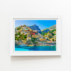 Summer In Postiano, Amalfi Coast, Italy Framed Art Print - thumbnail 2