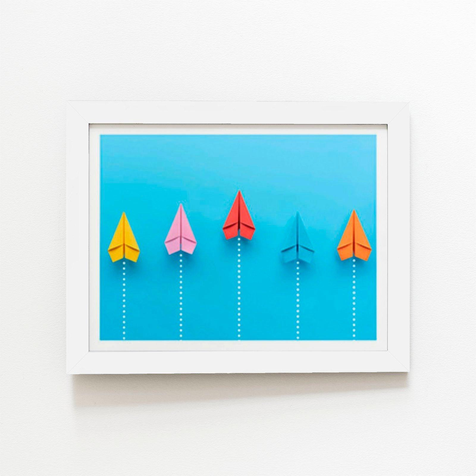 Paper Aeroplanes Framed Art Print - image 1