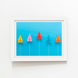 Paper Aeroplanes Framed Art Print - thumbnail 1