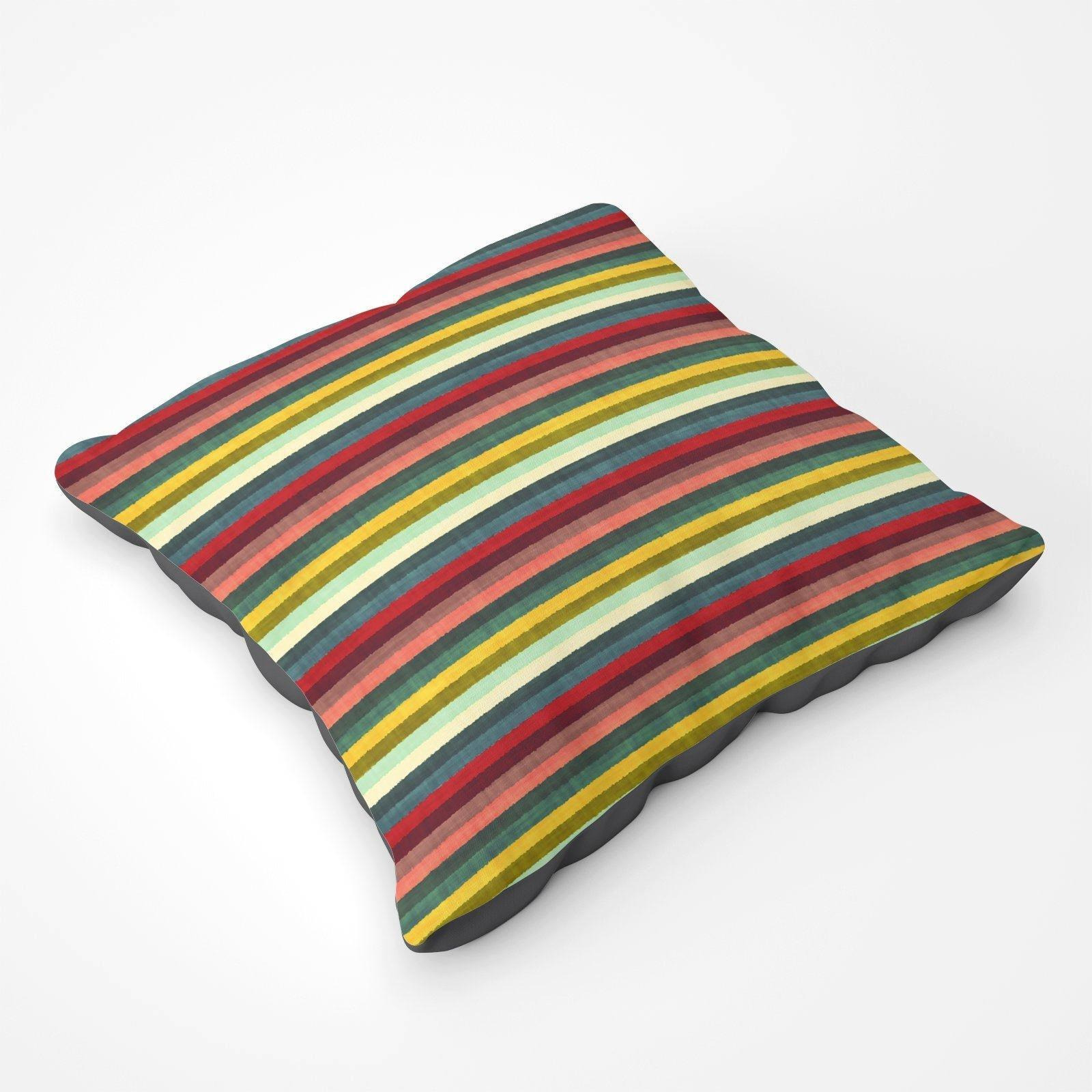 Multicolour Striped Brish Pattern Floor Cushion - image 1
