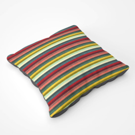 Multicolour Striped Brish Pattern Floor Cushion