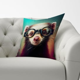 Ferret With Glasses Splashart Cushions - thumbnail 3