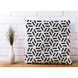 Geometric Monochrome Hexagonal Pattern Cushions - thumbnail 3