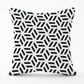 Geometric Monochrome Hexagonal Pattern Cushions - thumbnail 1