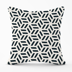 Geometric Monochrome Hexagonal Pattern Cushions