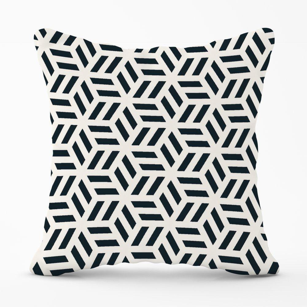 Geometric Monochrome Hexagonal Pattern Cushions - image 1