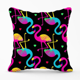 Vivid Flamingo Pattern Cushions