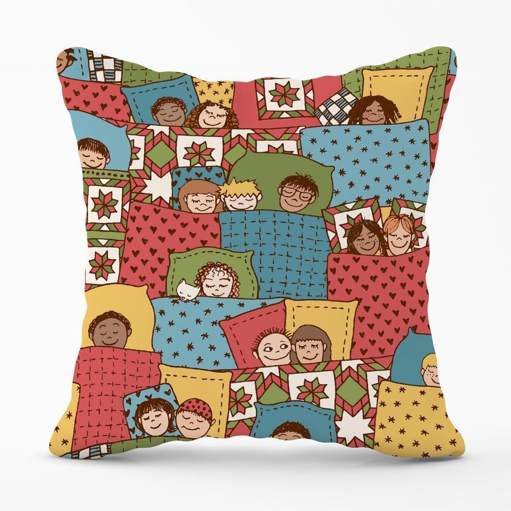 Hand Drawn Sleeping Doodle Faces Cushions - image 1