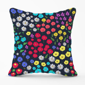 Multicoloured Flower Pattern Cushions