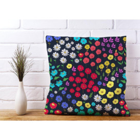 Multicoloured Flower Pattern Cushions - thumbnail 3