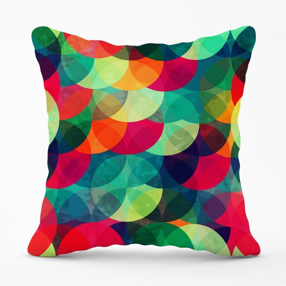 Colourful Grunge Circle Pattern Cushions - image 1