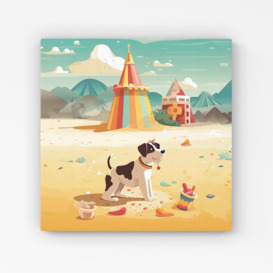 Doggy On A Beach Holiday Canvas - thumbnail 1