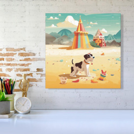 Doggy On A Beach Holiday Canvas - thumbnail 2