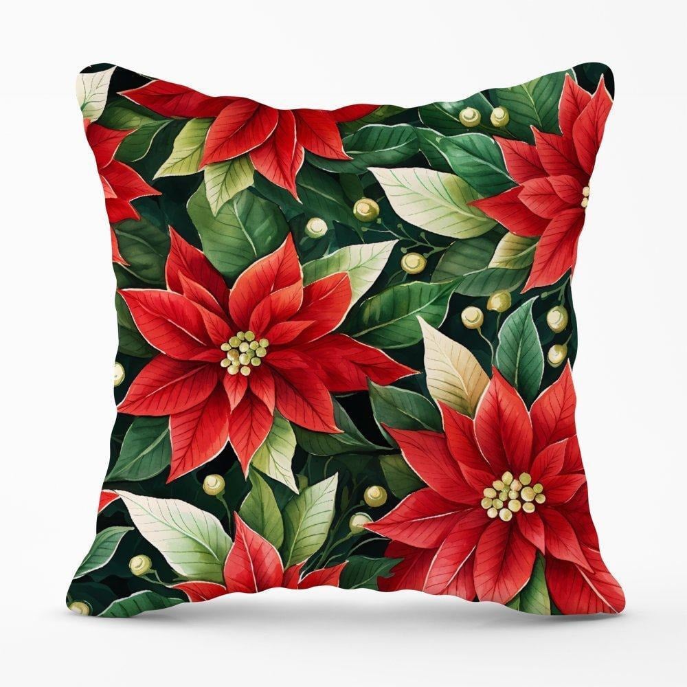 Poinsetta Watercolour Cushions - image 1
