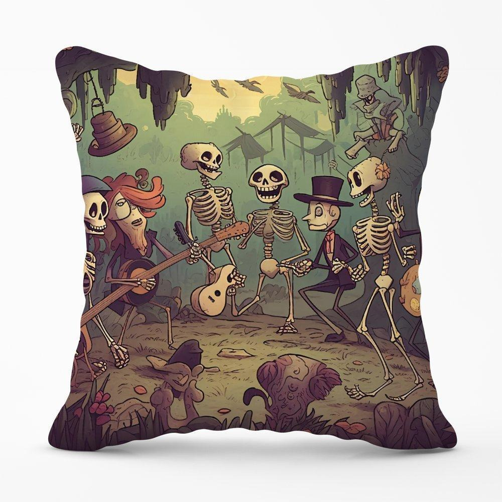 Cartoonish Skeletons Having A Party Cushions - image 1