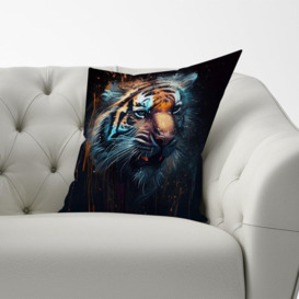 Tiger Face Splashart Dark Background Cushions - thumbnail 3