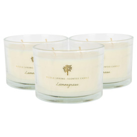 Soy Wax Scented Candles - 350g - Lemongrass - Pack of 3