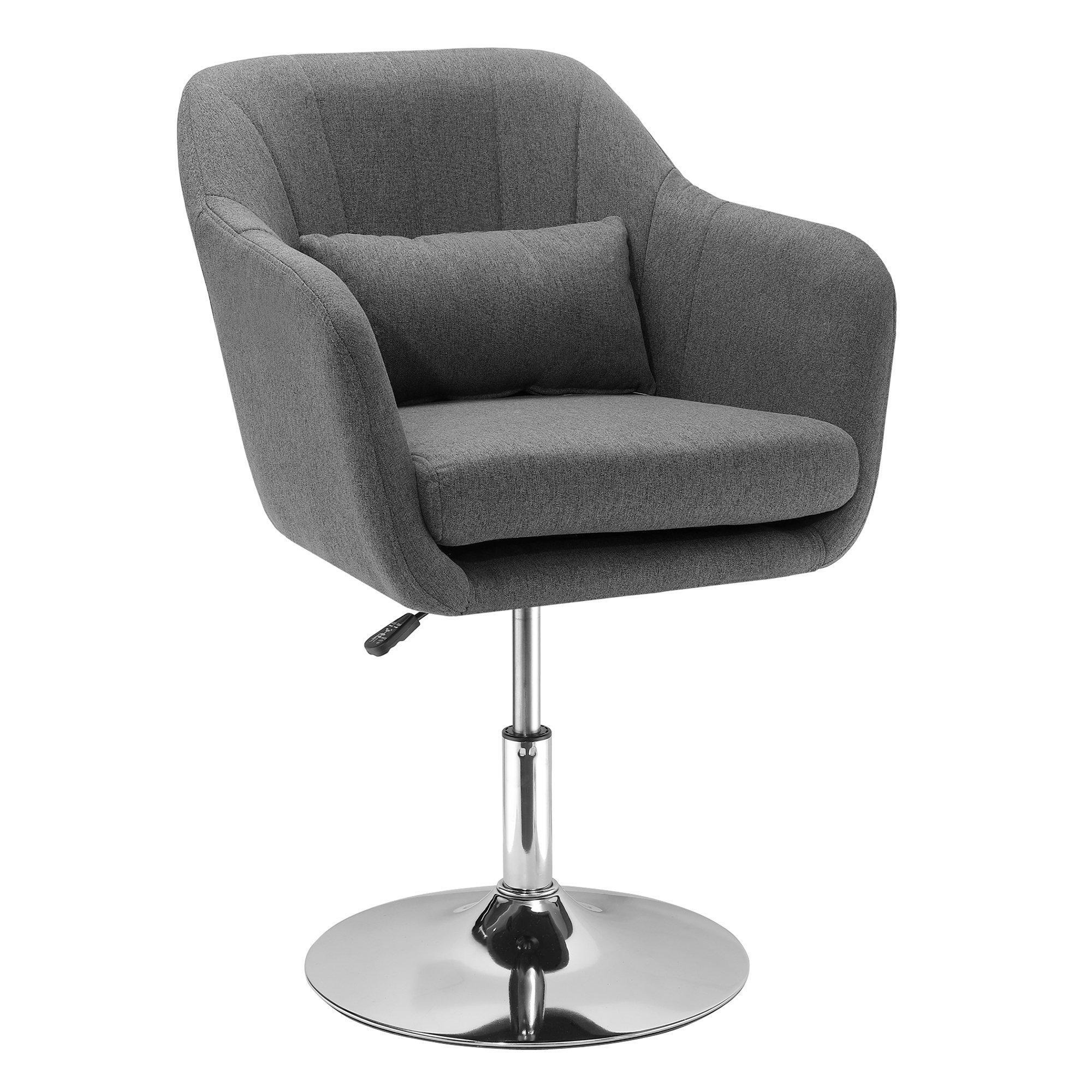 Retro Linen Swivel Tub Chair with Steel Frame Cushion Wide Seat - image 1